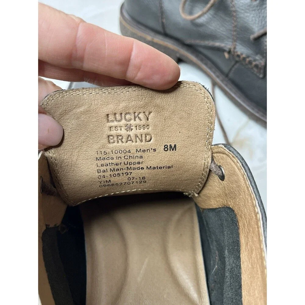 Lucky Brand Chukka Ankle Short Boots Men Sz 8 M Leather Gray